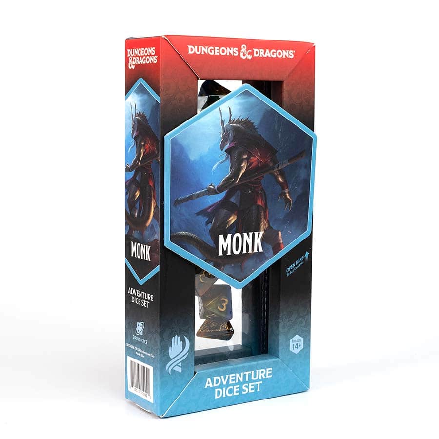 Dungeons & Dragons: Adventurer Dice: Monk - Blue & Gold