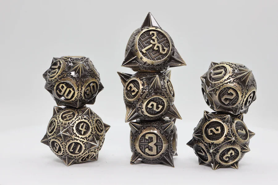 Foam Brain Meteor Storm: Bronze Asteroid Metal RPG Dice Set