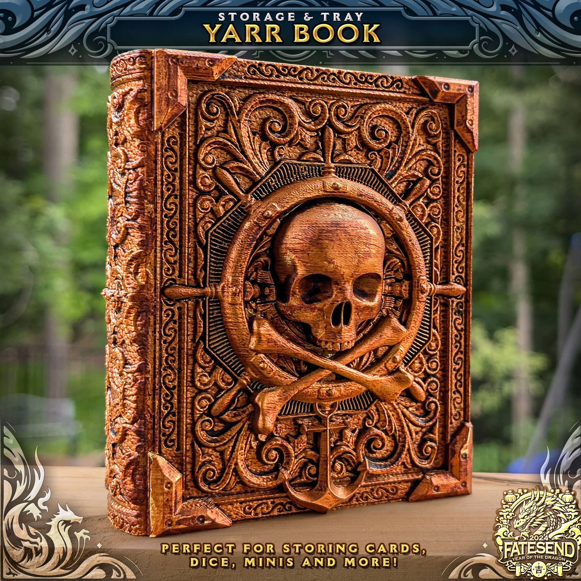 Pirate Yarr Storage Tome for TTRPG, MTG, Pokemon, D&D Gaming